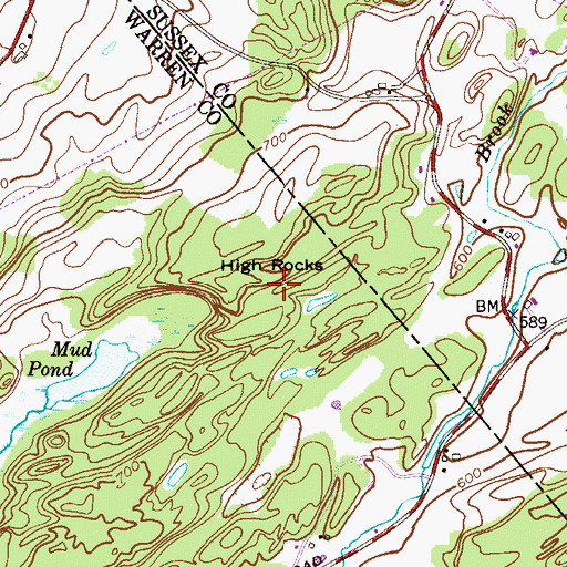 Topographic Map of High Rocks, NJ
