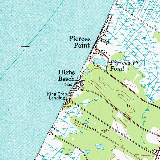 Topographic Map of Highs Beach, NJ