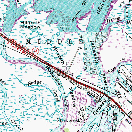Topographic Map of Hildreth Meadow, NJ