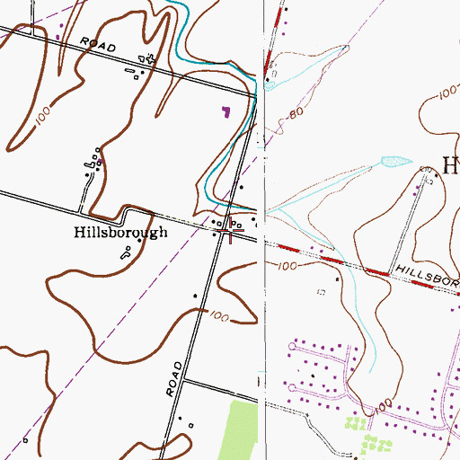Topographic Map of Hillsborough, NJ