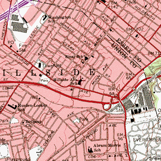 Topographic Map of Walter O Krumbiegel Elementary School, NJ