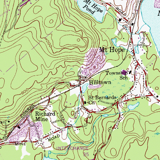 Topographic Map of Hilltown, NJ