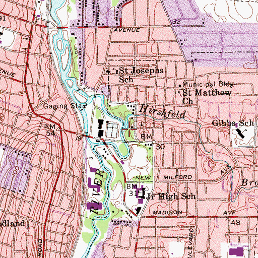 Topographic Map of Hirshfeld Brook, NJ