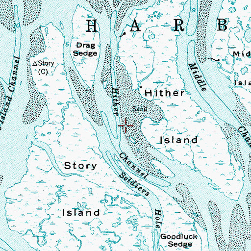Topographic Map of Hither Channel, NJ