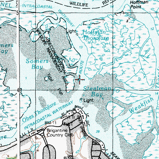 Topographic Map of Hoffman Thorofare, NJ