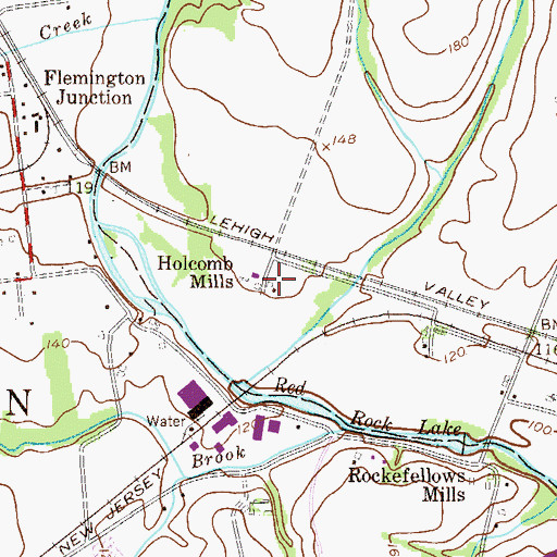 Topographic Map of Holcomb Mills, NJ