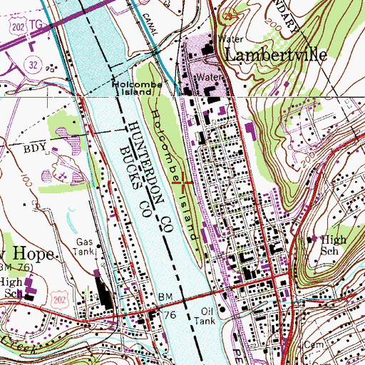 Topographic Map of Holcombe Island, NJ