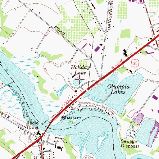 Topographic Map of Holiday Lake, NJ
