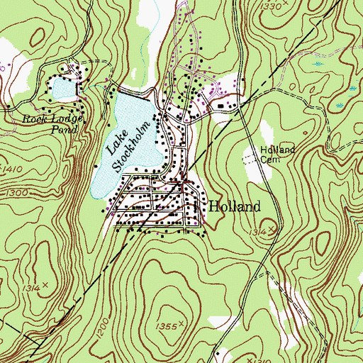 Topographic Map of Holland, NJ