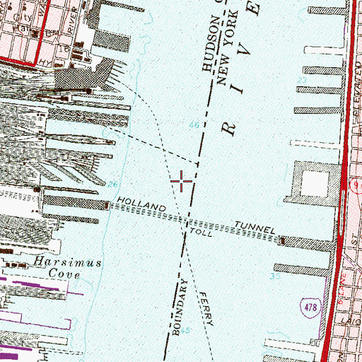 Topographic Map of Holland Tunnel, NJ