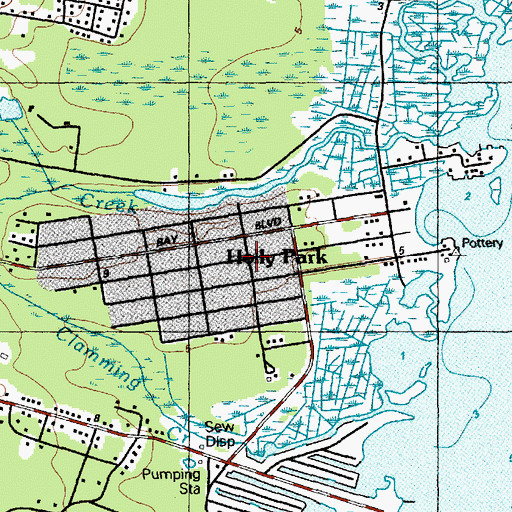 Topographic Map of Holly Park, NJ