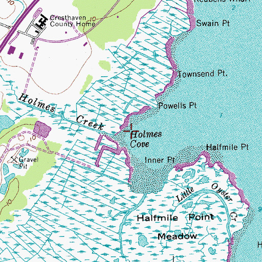 Topographic Map of Holmes Cove, NJ