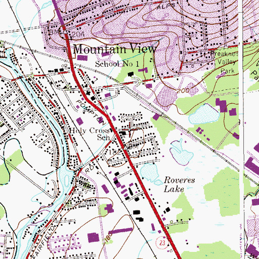 Topographic Map of Holy Cross School, NJ