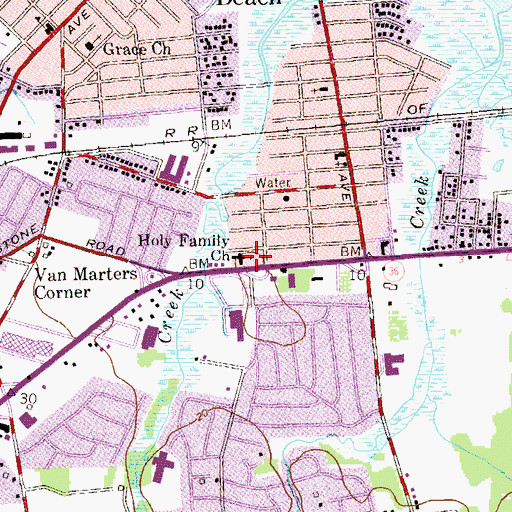 Topographic Map of Holy Family Church, NJ