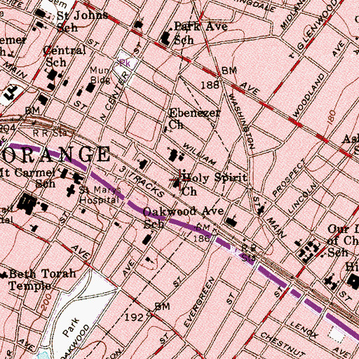 Topographic Map of Holy Spirit Church (historical), NJ
