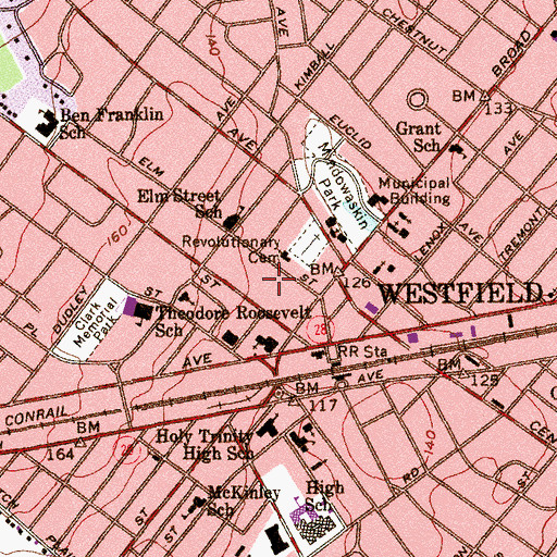 Topographic Map of Holy Trinity High School, NJ