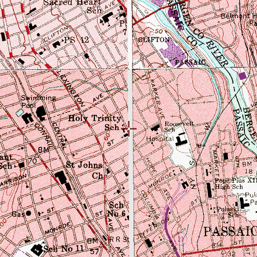 Topographic Map of Holy Trinity School, NJ
