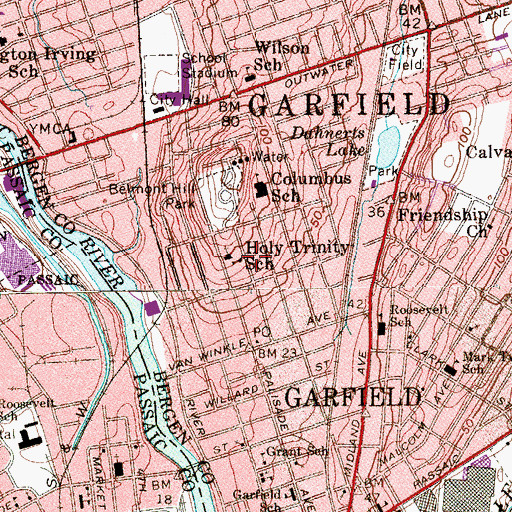 Topographic Map of Holy Trinity School, NJ
