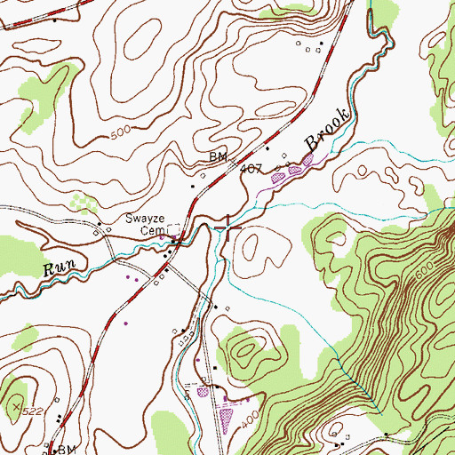Topographic Map of Honey Run, NJ