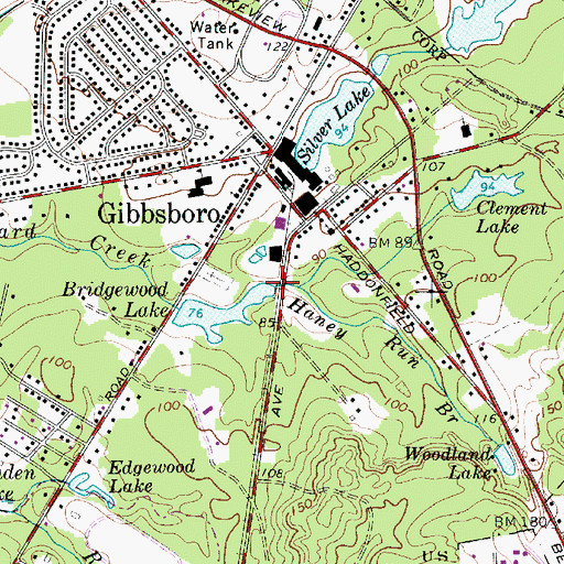 Topographic Map of Haney Run Branch, NJ