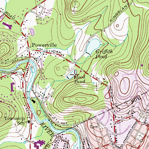 Topographic Map of Hood Pond, NJ