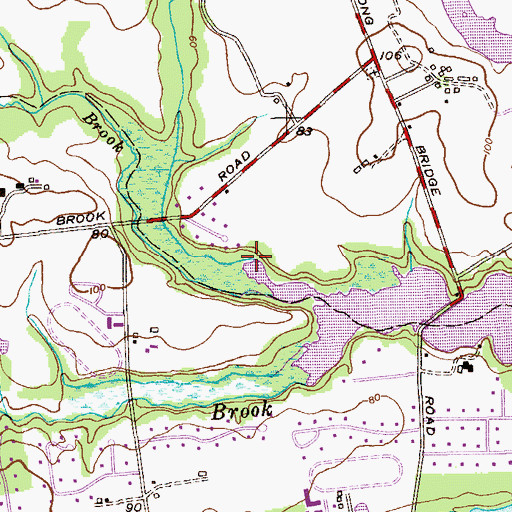 Topographic Map of Hop Brook, NJ