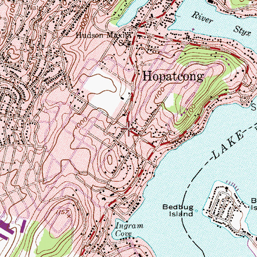 Topographic Map of Hopatcong, NJ