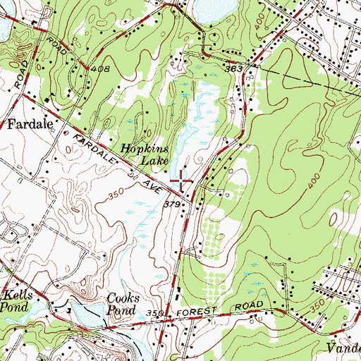 Topographic Map of Hopkins Lake, NJ