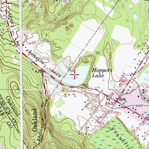 Topographic Map of Hoppers Lake, NJ