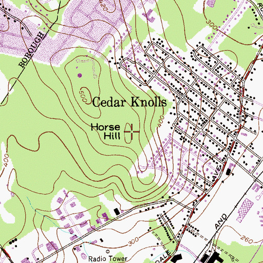 Topographic Map of Horse Hill, NJ