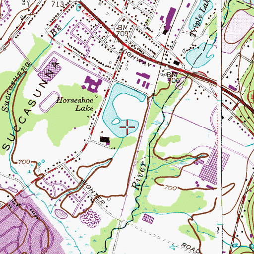 Topographic Map of Horseshoe Lake, NJ