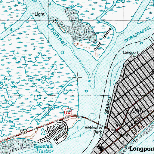 Topographic Map of Hospitality Creek, NJ