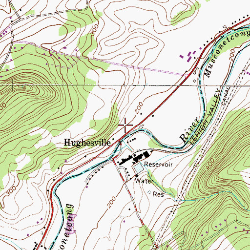 Topographic Map of Hughesville, NJ