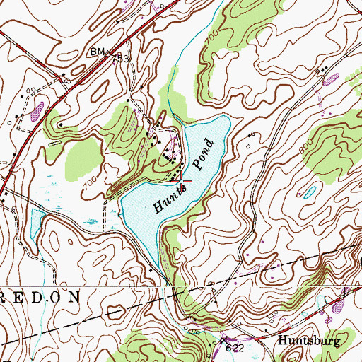 Topographic Map of Hunts Pond, NJ