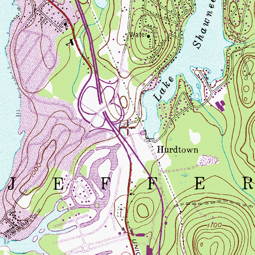 Topographic Map of Hurdtown, NJ