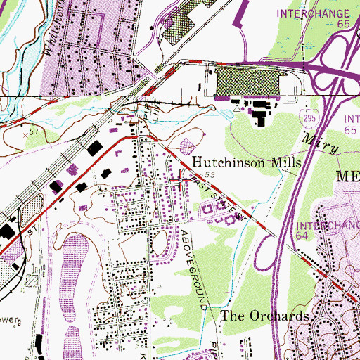 Topographic Map of Hutchinson Mills, NJ