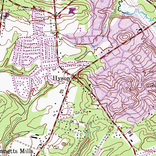 Topographic Map of Hyson, NJ