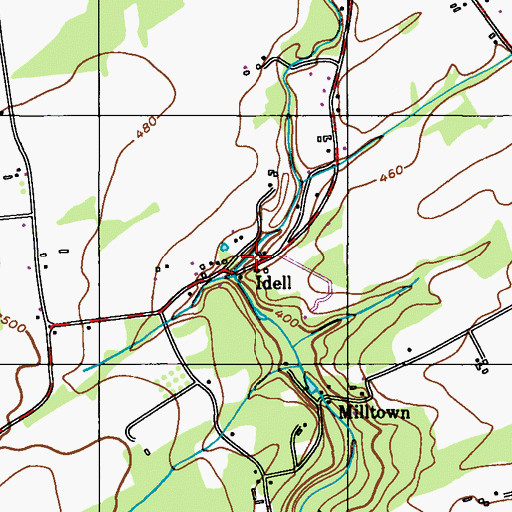 Topographic Map of Idell, NJ