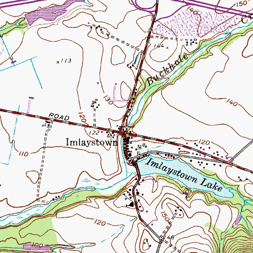 Topographic Map of Imlaystown, NJ