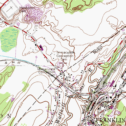 Topographic Map of Immaculate Conception Cemetery, NJ
