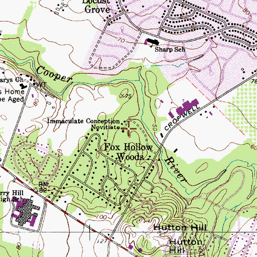 Topographic Map of Immaculate Conception Novitiate, NJ