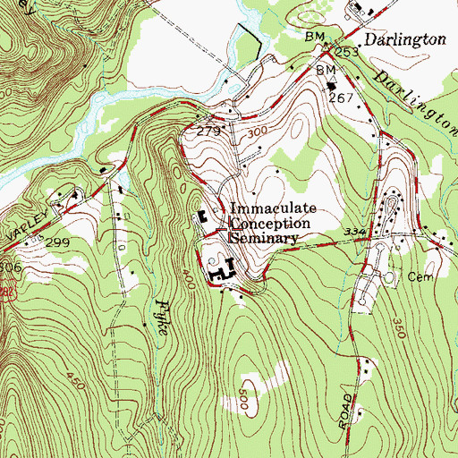 Topographic Map of Immaculate Conception Seminary, NJ