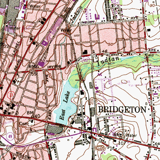 Topographic Map of Indian Fields Branch, NJ