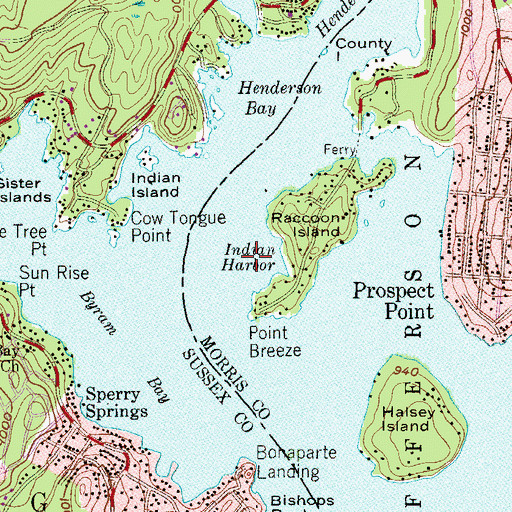 Topographic Map of Indian Harbor, NJ