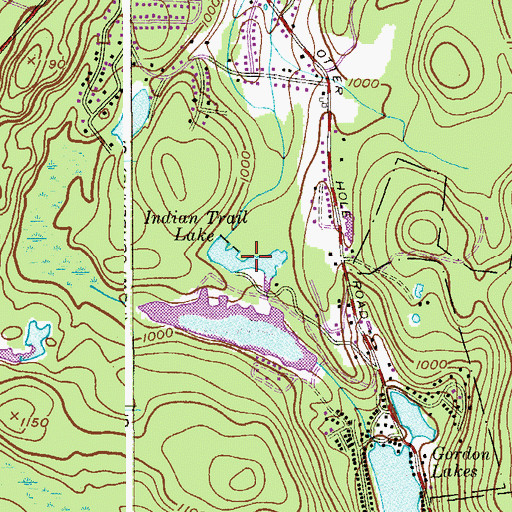 Topographic Map of Indian Trail Lake, NJ