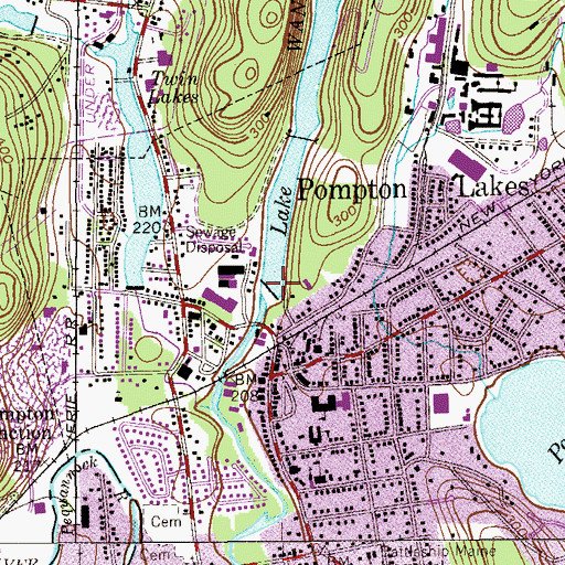 Topographic Map of Lake Inez, NJ