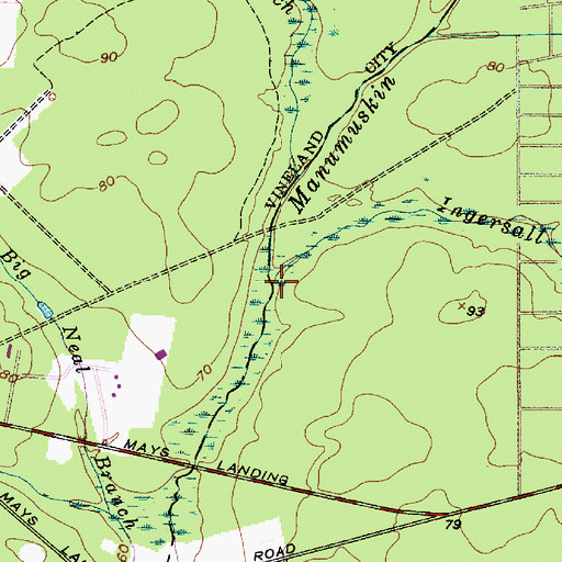 Topographic Map of Ingersall Branch, NJ