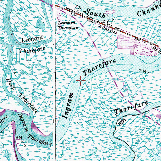 Topographic Map of Ingram Thorofare, NJ
