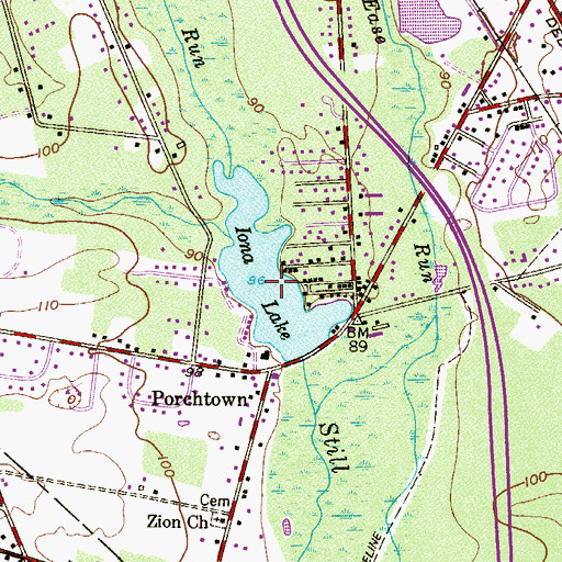 Topographic Map of Iona Lake, NJ
