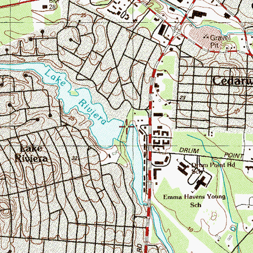 Topographic Map of Lake Riviera, NJ